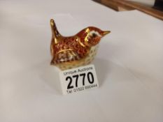 A Royal Crown Derby Jenny Wren with gold stopper