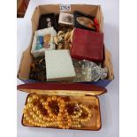 A box of costume and fashion jewellery