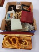 A box of costume and fashion jewellery