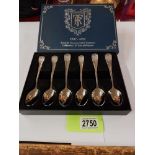 A set of six Rington's 100 years celebration spoons.