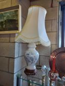 Pottery table lamp possibly Aynsley Collect only