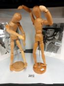 2 artists wooden flexible figures