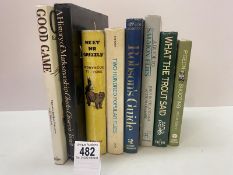 8 books on Hunting, Shooting and Fishing including Pigeon Shooting by Archie Coats etc