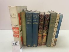 9 Ernest Hemmingway early editions and related books including The Old Man and the Sea 1952 1st