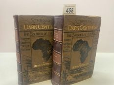 Stanley, Henry Through the Dark Continent 1878 in 2 volumes - bound in leather with pictorial