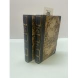 Bewick, Thomas A History of British Birds 2 Volumes 1832 - bound in leather with marbled end papers