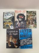 5 Hunting and Africa related books including With Gun and Rod in India; Jungle Lore by Jim