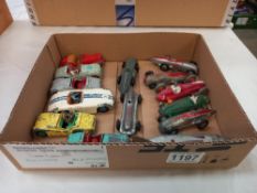 A tray of Dinky sports and racing cars including Triumph and MG