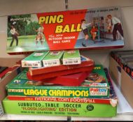 Subbuteo table soccer, and other football games, table tennis sets, ping ball and Subbuteo teams,
