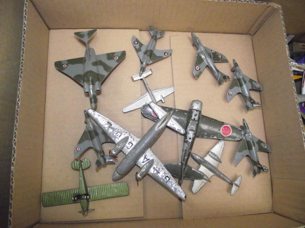 A box of Dinky, Lintoy, Corgi etc aircraft including York and Junkers etc - Image 2 of 4