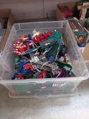 A box of mixed toys including K-Nex, Meccano etc