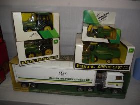 Ertl John Deere parts truck, tractors and combine