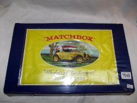 Rare Matchbox Models Of Yesteryear display case with 13 boxed cars
