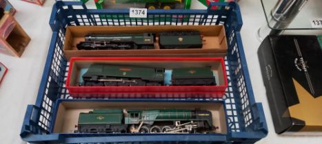 3 Hornby '00' Evening Star, Dick Turpin and Winston Churchill engines