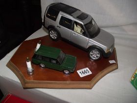 A diecast model Landrover Range Rover diarama