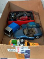 A quantity of misc vehicles including pottery London taxi moneybox, Shudehill resin Jaguar mk2,