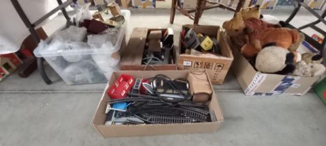 A large box of '00' gauge accessories including buildings etc COLLECT ONLY