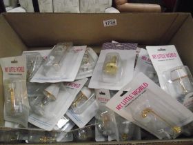 A large box of dolls house My Little World lamps and lighting