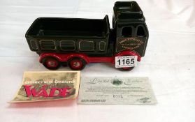 A Wade exclusive for Eddie Stobart ceramic lorry limited edition 771/2000 with certificate - No box