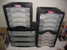 4 plastic storage drawers/units containing Lesney diecast vehicles