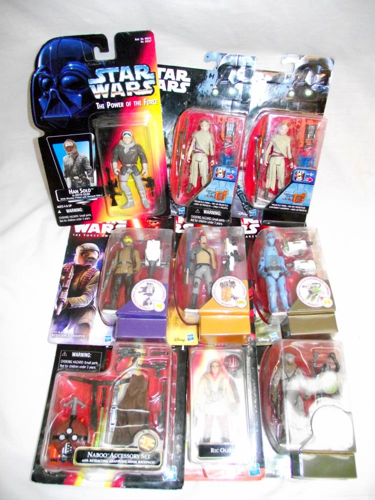 A box of Star Wars force awakens Rogue 1 and episode 1 figurines, still carded - Image 2 of 4