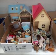 A quantity of Sylvanian figures, house and contents etc