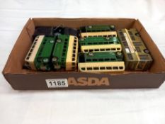 Dinky buses including Atlantean bus and early Airfix Austin Healey Sprite