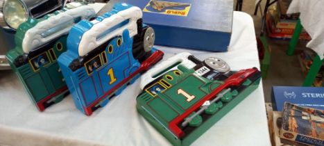 3 ERTL Thomas the Tank engine carry cases and contents