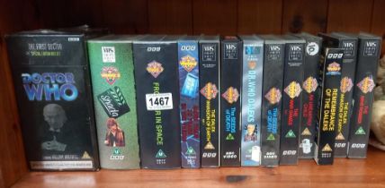 A quantity of classic Doctor Who VHS video tapes