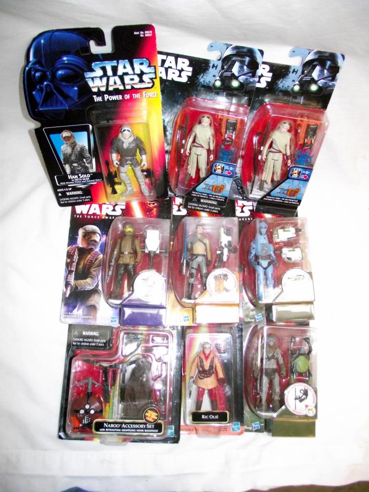 A box of Star Wars force awakens Rogue 1 and episode 1 figurines, still carded - Image 3 of 4