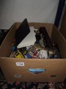 A large box of playworn diecast including Corgi, Matchbox etc