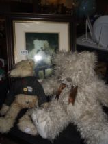 A signed framed and glazed photo of Bartholemew teddy bear, plus the actual teddy bear and one other