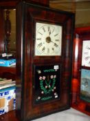 An American oak cased wall clock in working order, COLLECT ONLY.