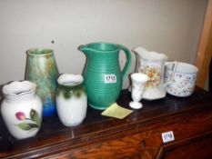 A quantity of vases and jugs including Sylvac. COLLECT ONLY