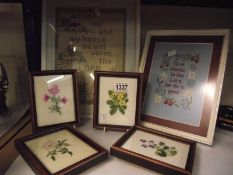 A Vintage tapestry sampler and others COLLECT ONLY