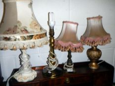 4 table lamps, COLLECT ONLY.