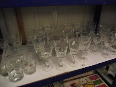 A quantity of drinking glasses including set of 4 Snowball glasses COLLECT ONLY