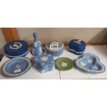 8 pieces of Wedgwood Jasperware in various colours COLLECT ONLY