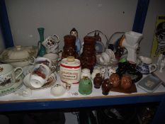 A mixed lot of ceramics including vases, flour sifters, salt and pepper pots etc COLLECT ONLY