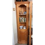 A solid pine corner unit with cupboard base COLLECT ONLY