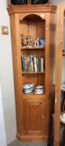 A solid pine corner unit with cupboard base COLLECT ONLY