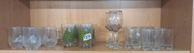 A shelf of drinking glasses COLLECT ONLY