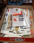 A tray of stamps including first day covers, presentation packs & loose stamps including Penny