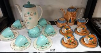 A Japanese hand painted coffee set & a hostess Cornflower coffee set COLLECT ONLY