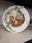 A Rare Victorian Aesop's fables collectors plate 'Ye Bears and Ye Bees'