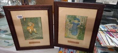 A pair of framed & glazed nursery rhyme prints COLLECT ONLY