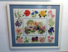 A large tapestry of flowers around a cottage COLLECT ONLY