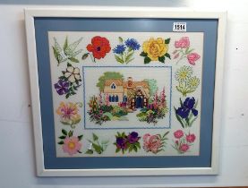 A large tapestry of flowers around a cottage COLLECT ONLY