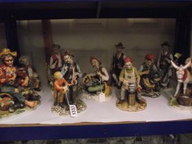 7 Capodimonte style tramp figures COLLECT ONLY