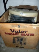 A boxed Valor radiant heater No:410 in original box COLLECT ONLY